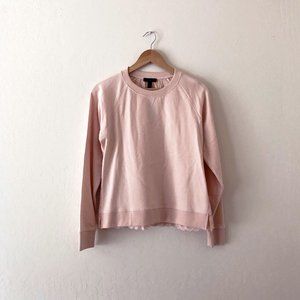 J. Crew Eyelet-back Sweatshirt in Subtle Pink S